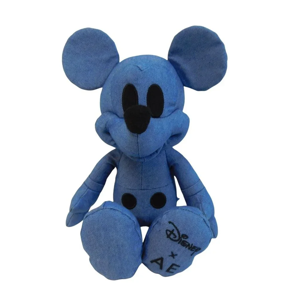 Disney x AE American Eagle Special Edition Mickey Mouse Plush Blue Denim 12" - Picture 1 of 8